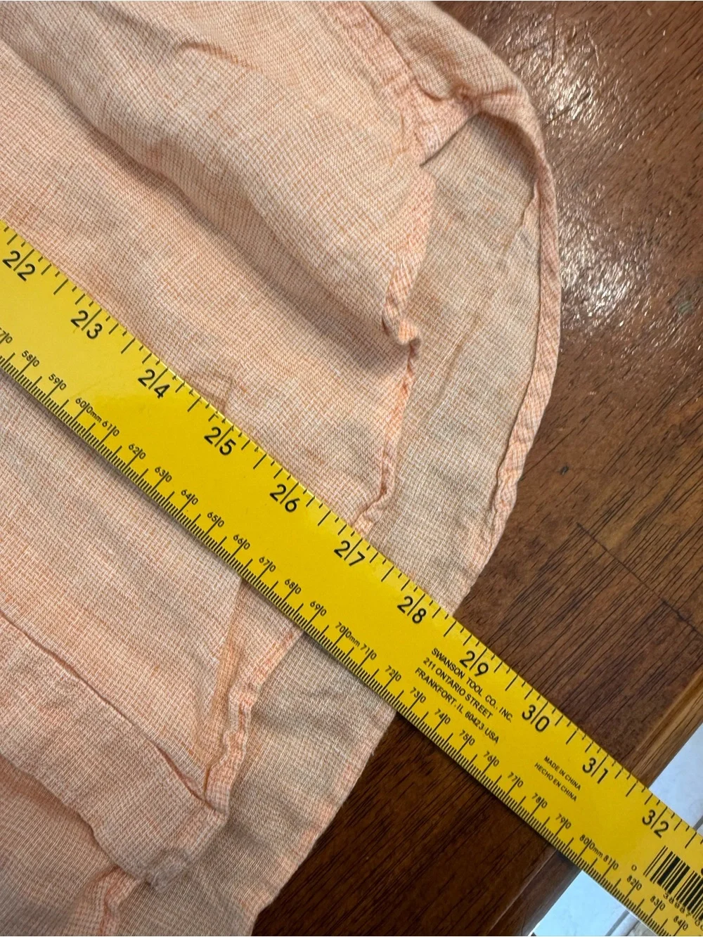 Banana Republic Camden Fit Peach Linen Long Sleeve Button Down Shirt Mens M